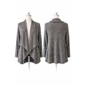 Lane Bryant Metallic Shimmer Cardigan 18/20 Charcoal Grey Gold Batwing Oversized